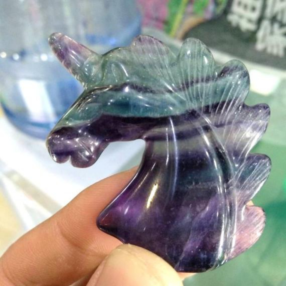 Unique Unicorn, Rainbow Fluorite, Purple Fluorite, - Picture 1 of 3